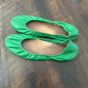 Tieks Green Leather Ballet Flats Women’s Size 9